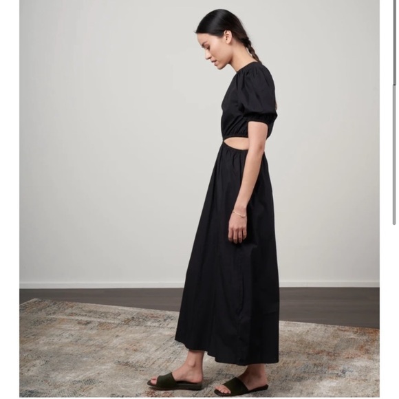 NWT FAITHFULL THE BRAND Alessandria Midi Dress Black S - Picture 4 of 7